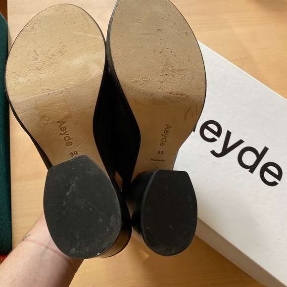 Aeyde Amanda heeled mule in black nappa leather - Picture 5 of 5